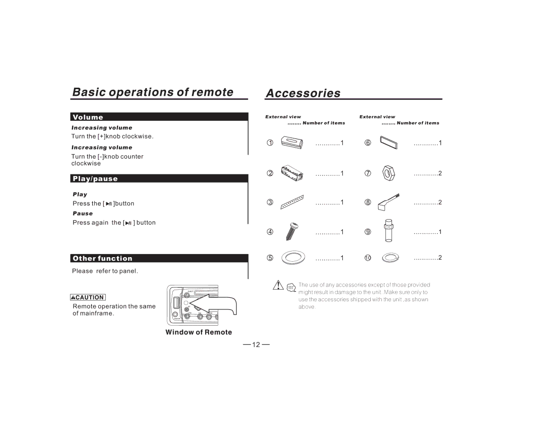 PYLE Audio PLCDUSMP74 owner manual Volume, Other function 