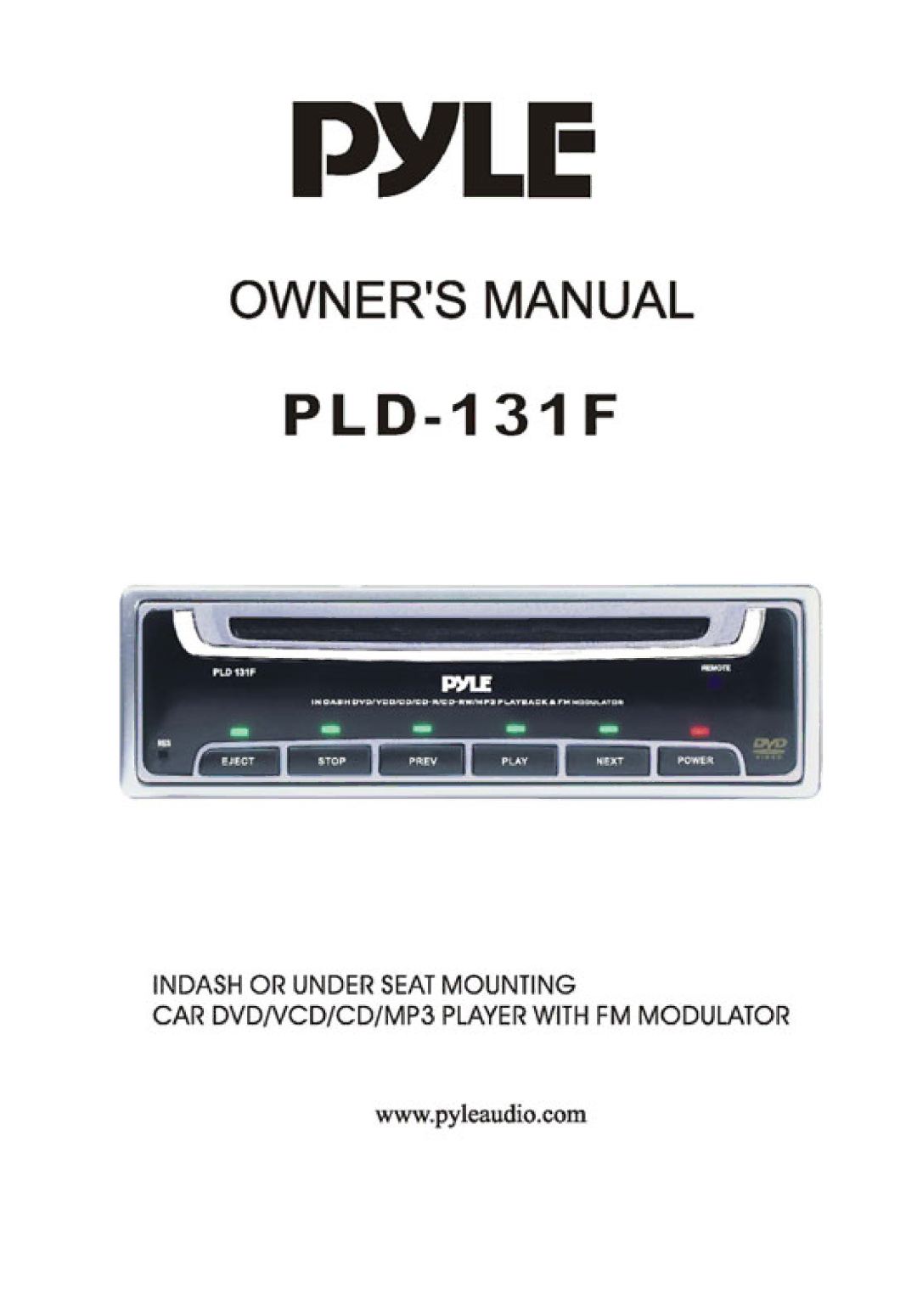 PYLE Audio PLD-131F manual 