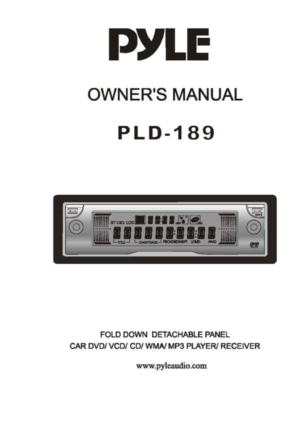 PYLE Audio PLD-189 manual 