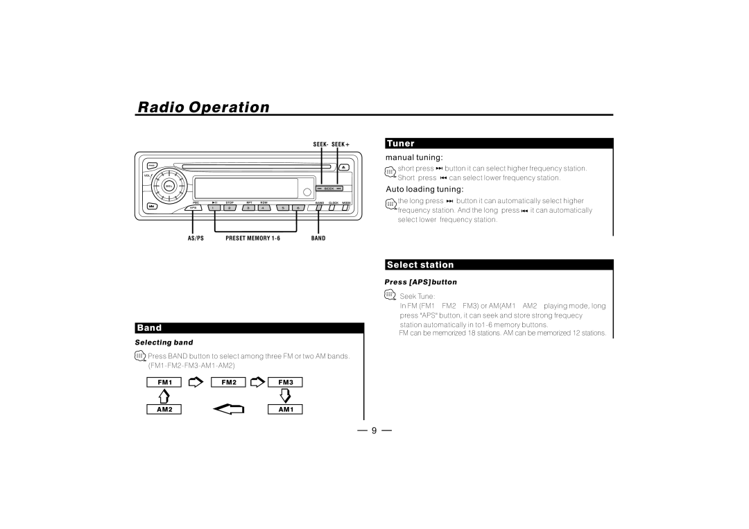 PYLE Audio PLD128 manual Manualtuning Autoloadingtuning 