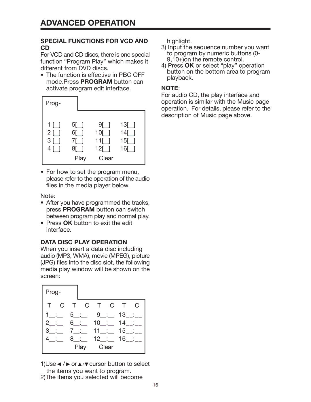 PYLE Audio PLD142 owner manual Special Functions for VCD and CD, T C 