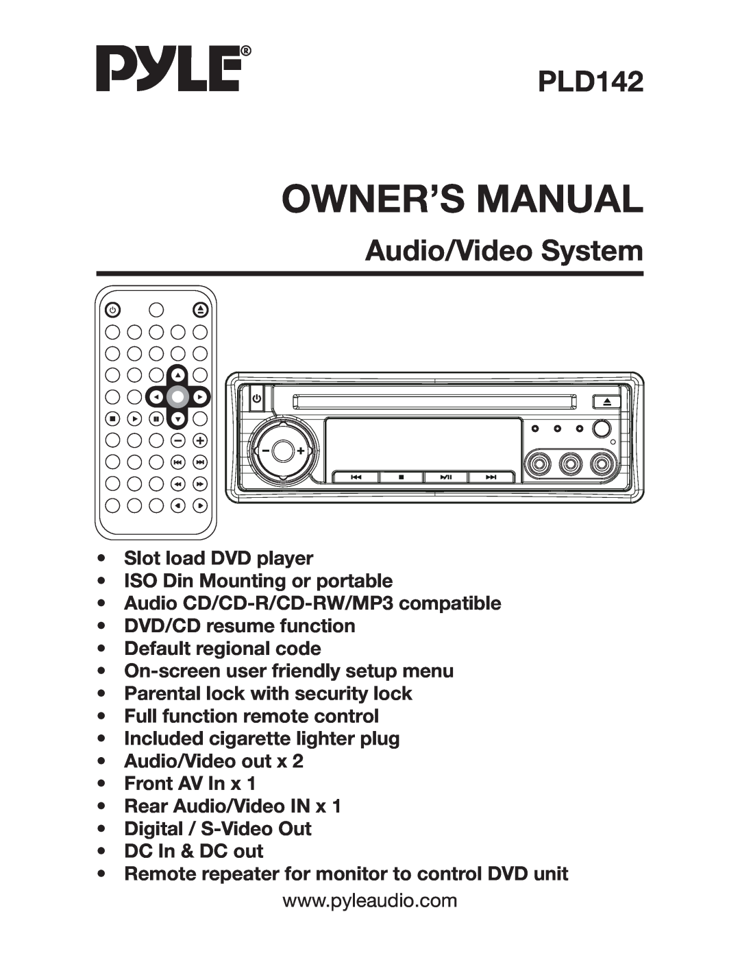 PYLE Audio PLD142 owner manual Owner’S Manual, Audio/Video System 