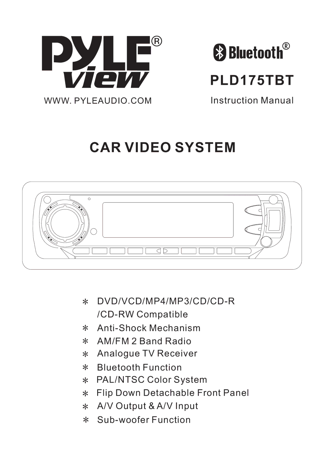 PYLE Audio PLD175TBT instruction manual 