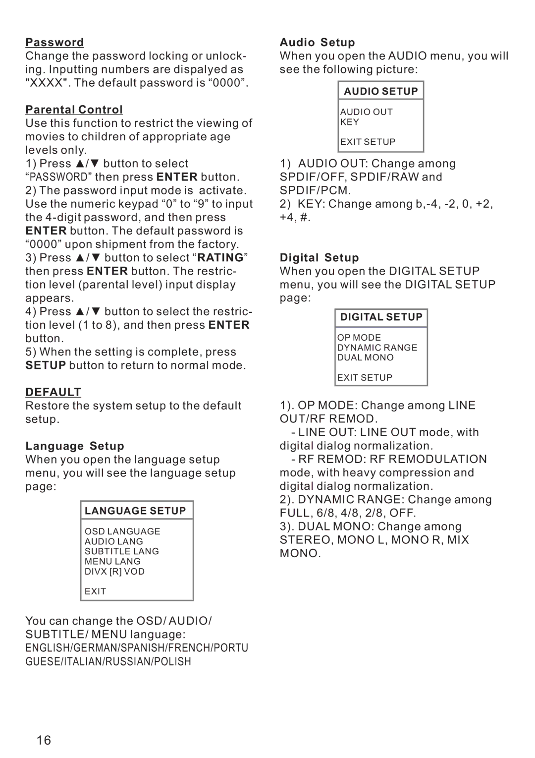 PYLE Audio PLD179U instruction manual Default 