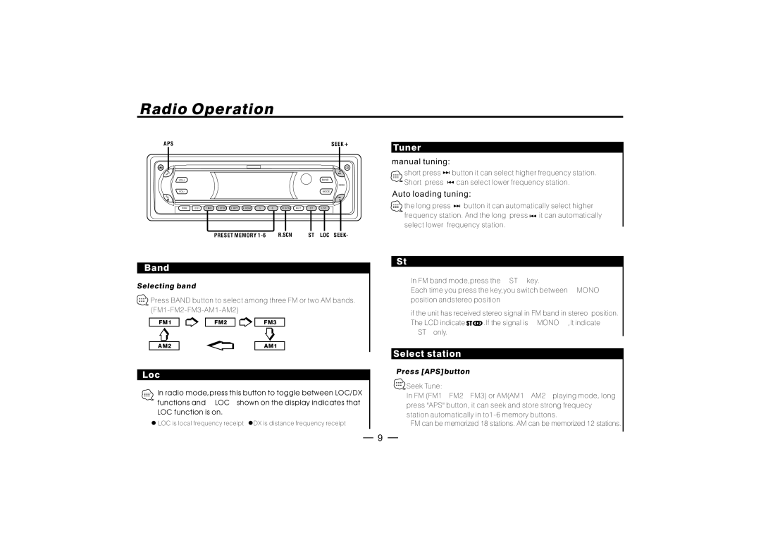 PYLE Audio PLD182 manual Manualtuning 