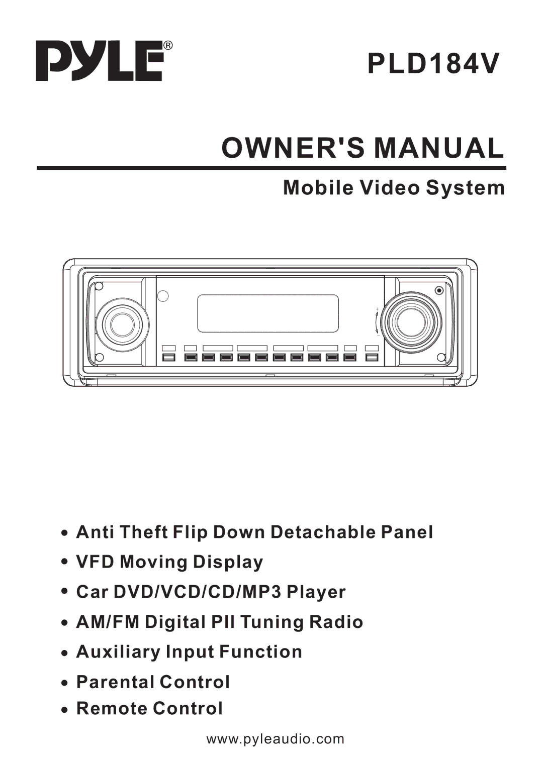 PYLE Audio PLD184V owner manual 