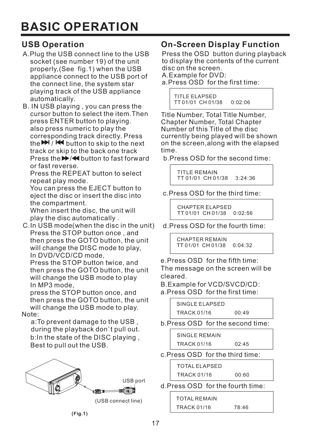 PYLE Audio PLD41MUT owner manual USB Operation 