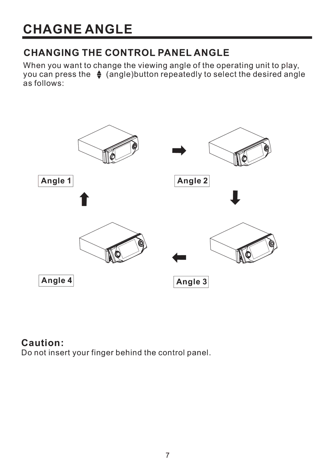 PYLE Audio PLD41MUT owner manual Chagne Angle 