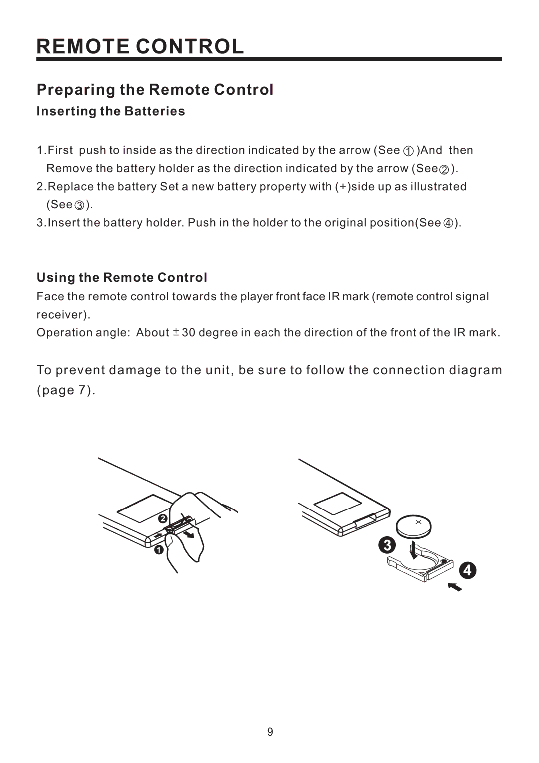 PYLE Audio PLD53MUT owner manual Inserting the Batteries, Using the Remote Control 