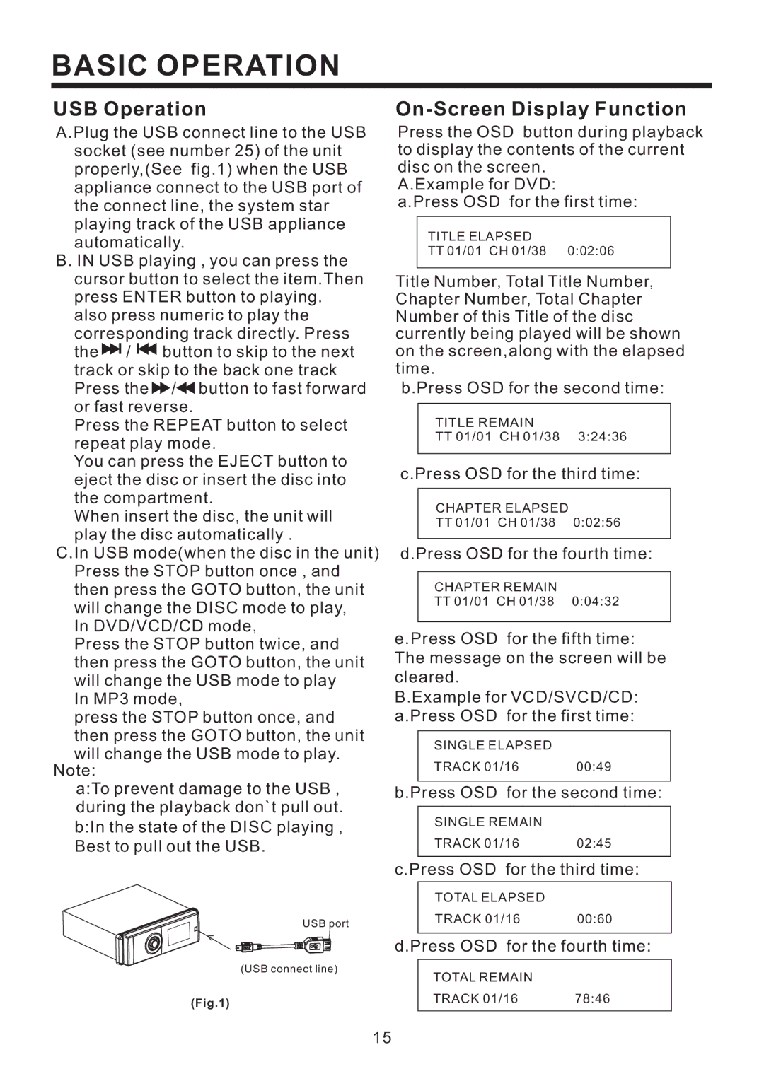 PYLE Audio PLD53MUT owner manual USB Operation 