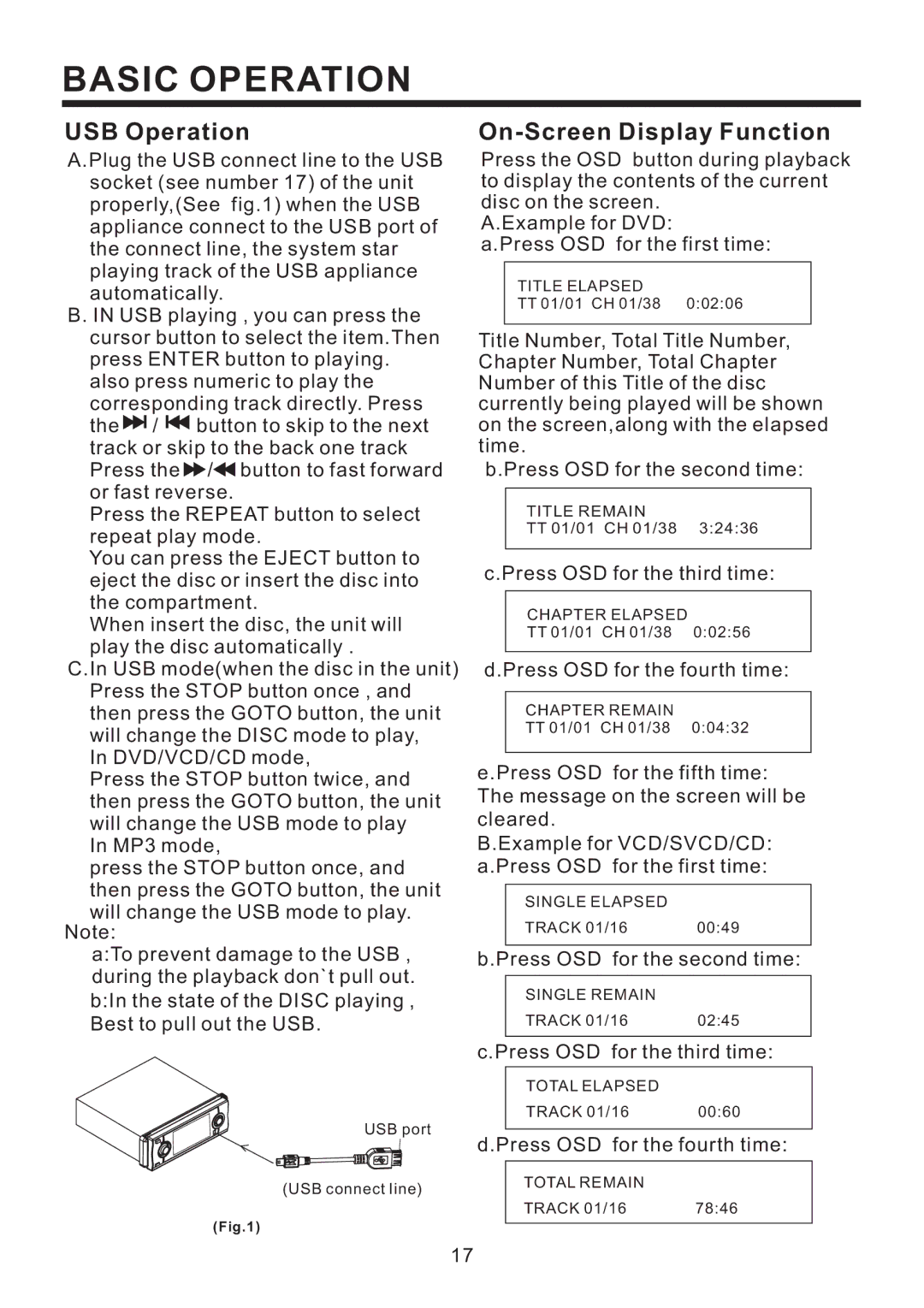 PYLE Audio PLD57MU owner manual USB Operation 