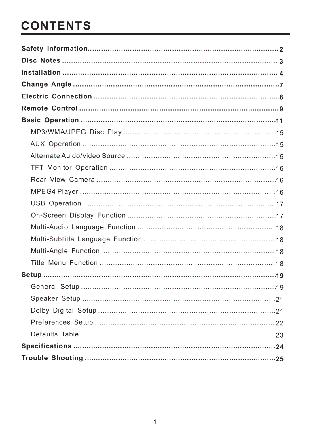 PYLE Audio PLD57MU owner manual Contents 