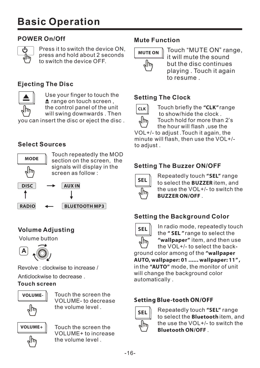 PYLE Audio PLD70BT owner manual Basic Operation 