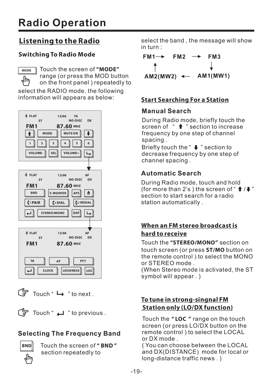 PYLE Audio PLD70BT owner manual Radio Operation, Listening to the Radio 