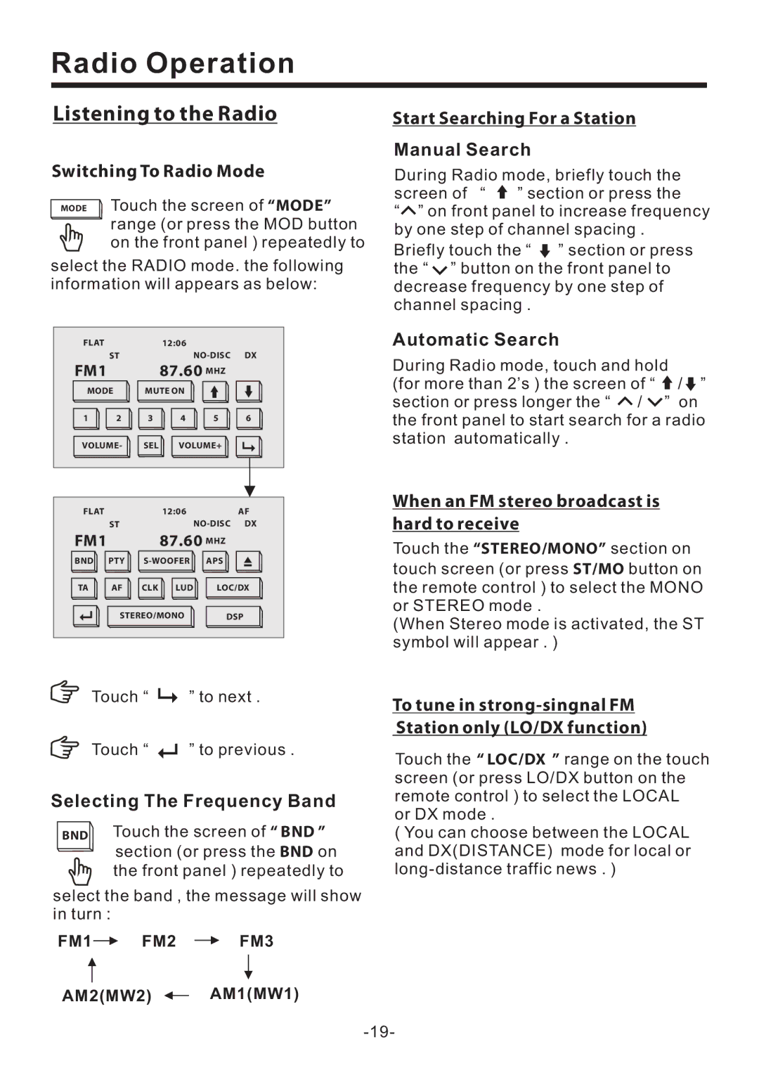 PYLE Audio PLD71MU manual Radio Operation, Listening to the Radio 