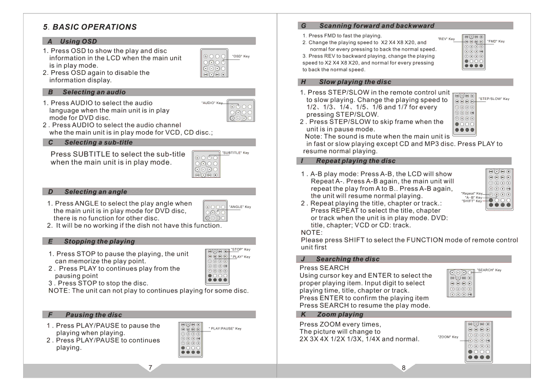 PYLE Audio PLD7HB manual Basic Operations 