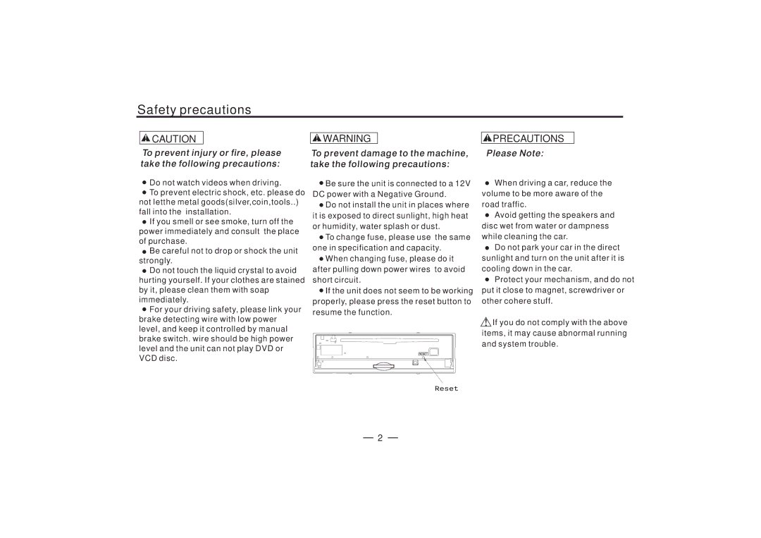 PYLE Audio PLDBT30U manual Safety precautions, Precautions 