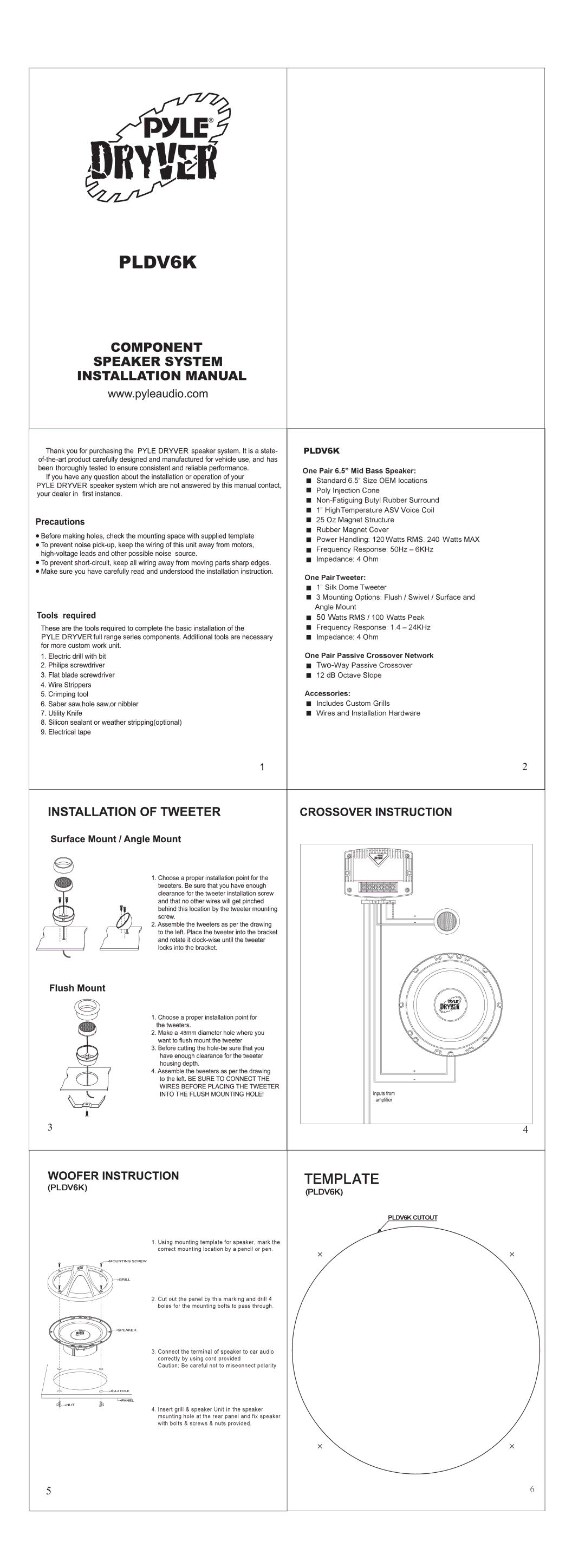 PYLE Audio PLDV6K manual 