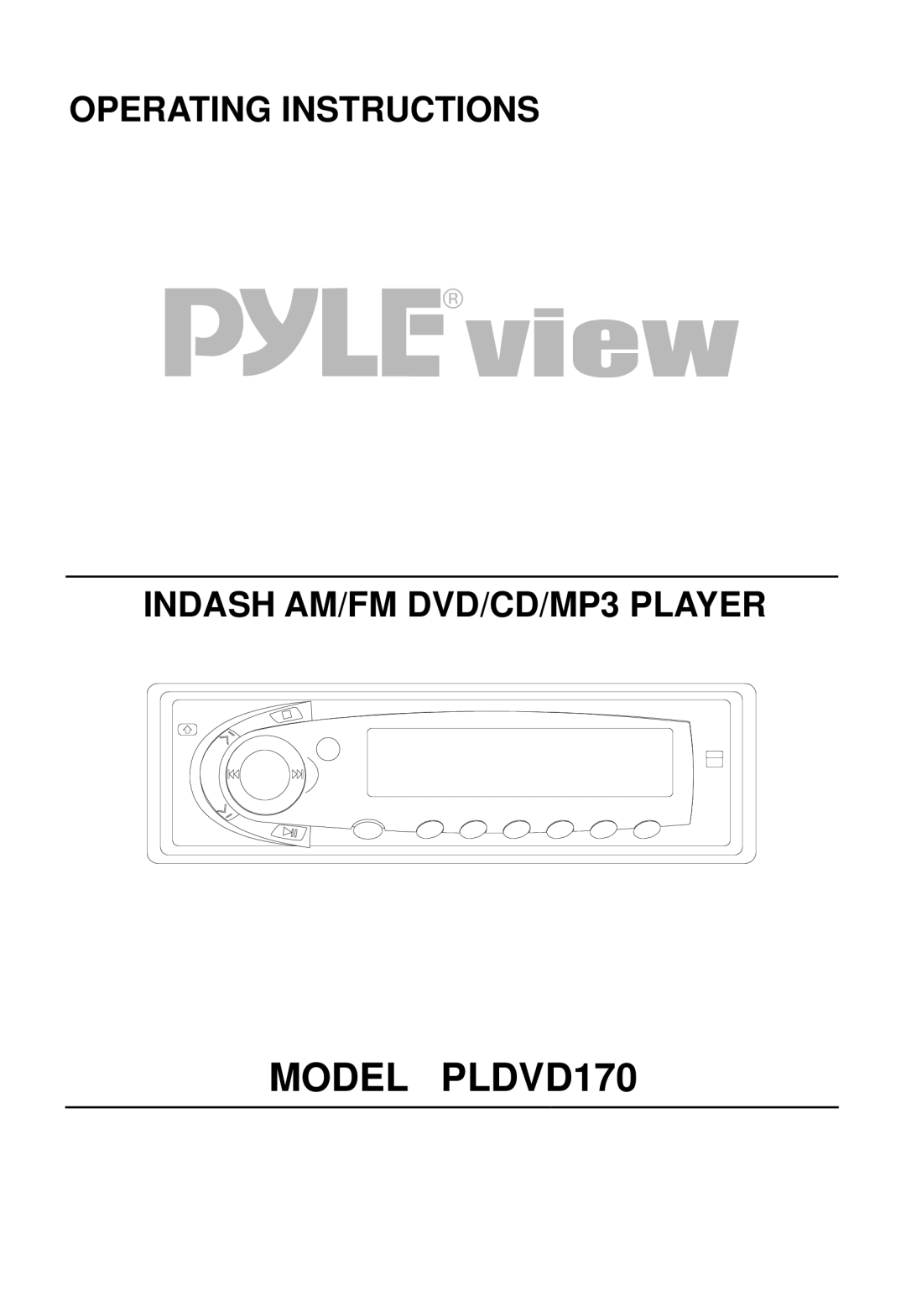 PYLE Audio operating instructions Model PLDVD170 