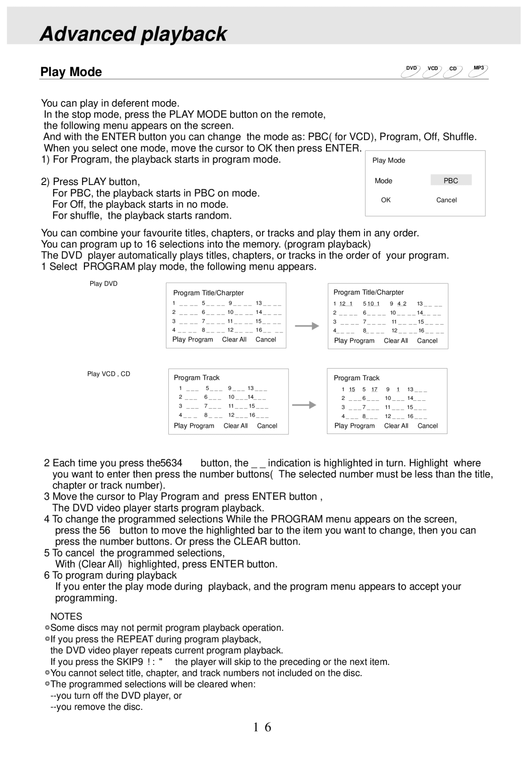 PYLE Audio PLDVD170 operating instructions Play Mode 