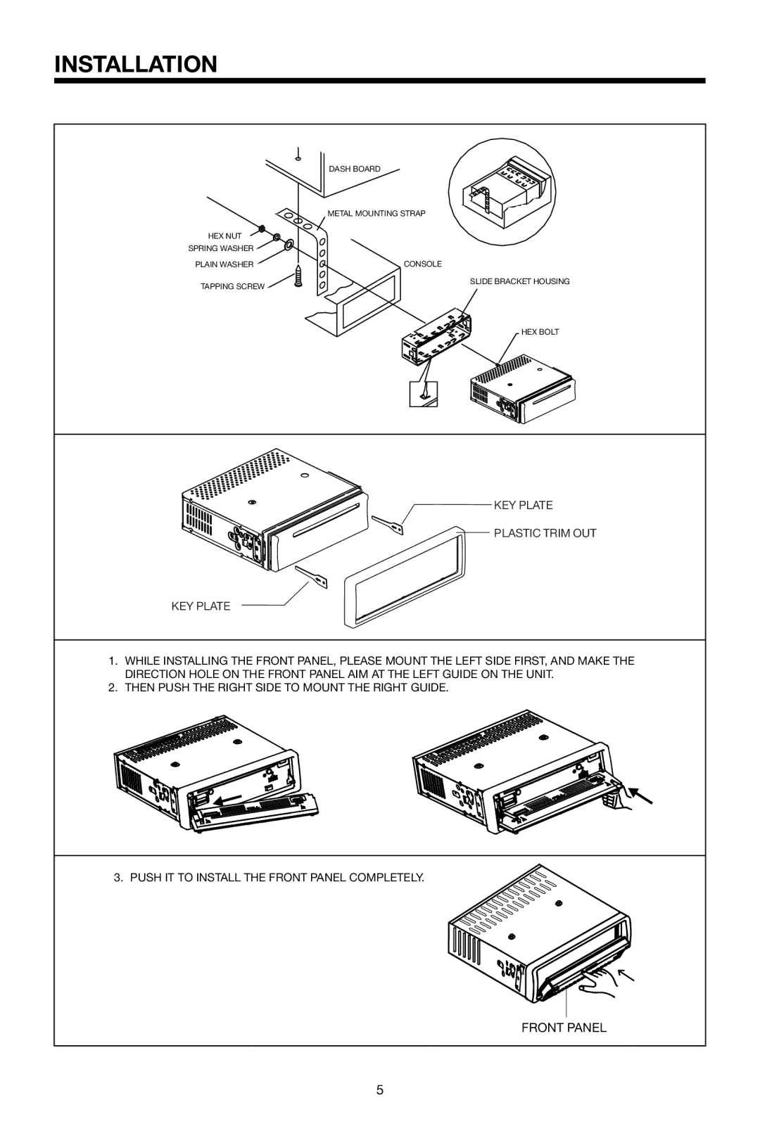 PYLE Audio PLDVD178USB owner manual Front Panel 