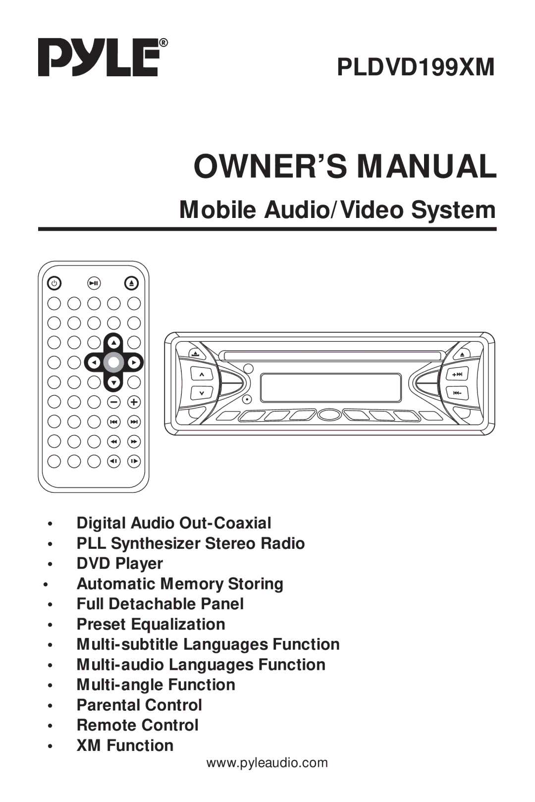 PYLE Audio PLDVD199XM owner manual 