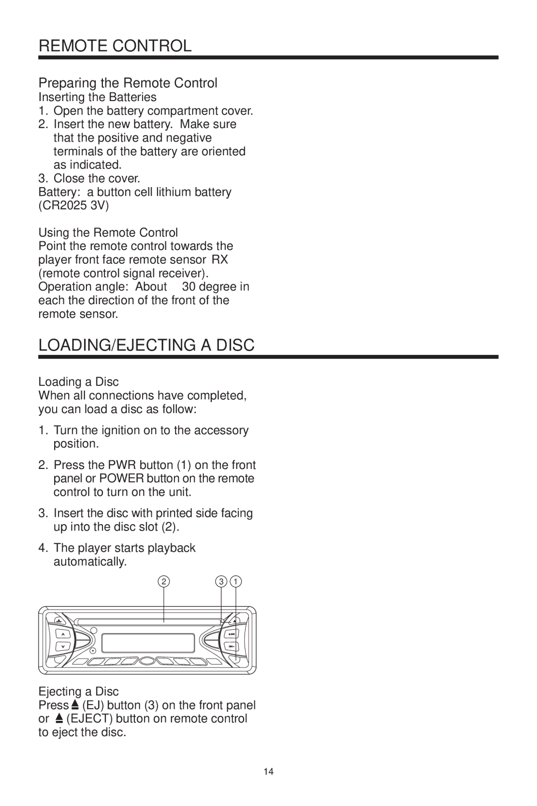 PYLE Audio PLDVD199XM owner manual Remote Control, LOADING/EJECTING a Disc 