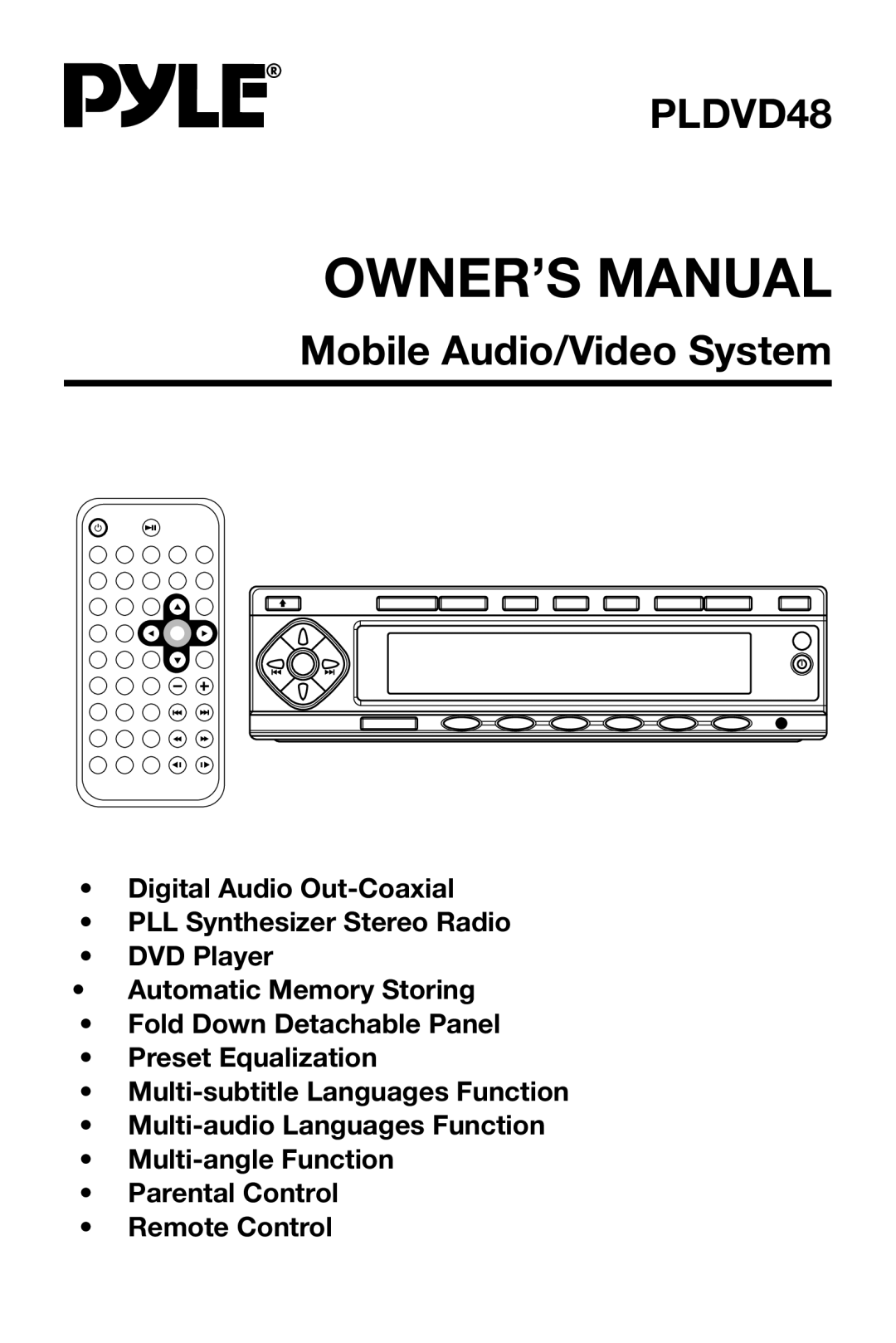 PYLE Audio PLDVD48 owner manual 