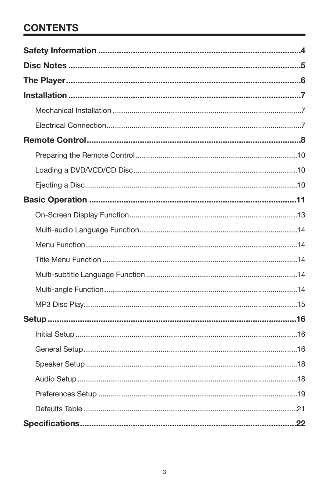 PYLE Audio PLDVD92 owner manual Contents 