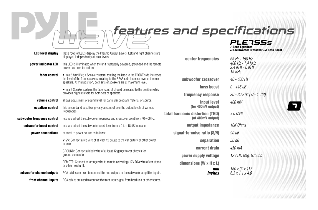 PYLE Audio PLE702B user manual PLE755S 