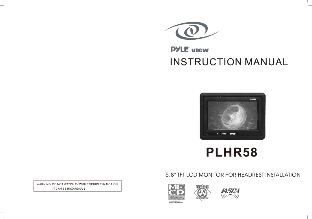 PYLE Audio PLHR58 manual 