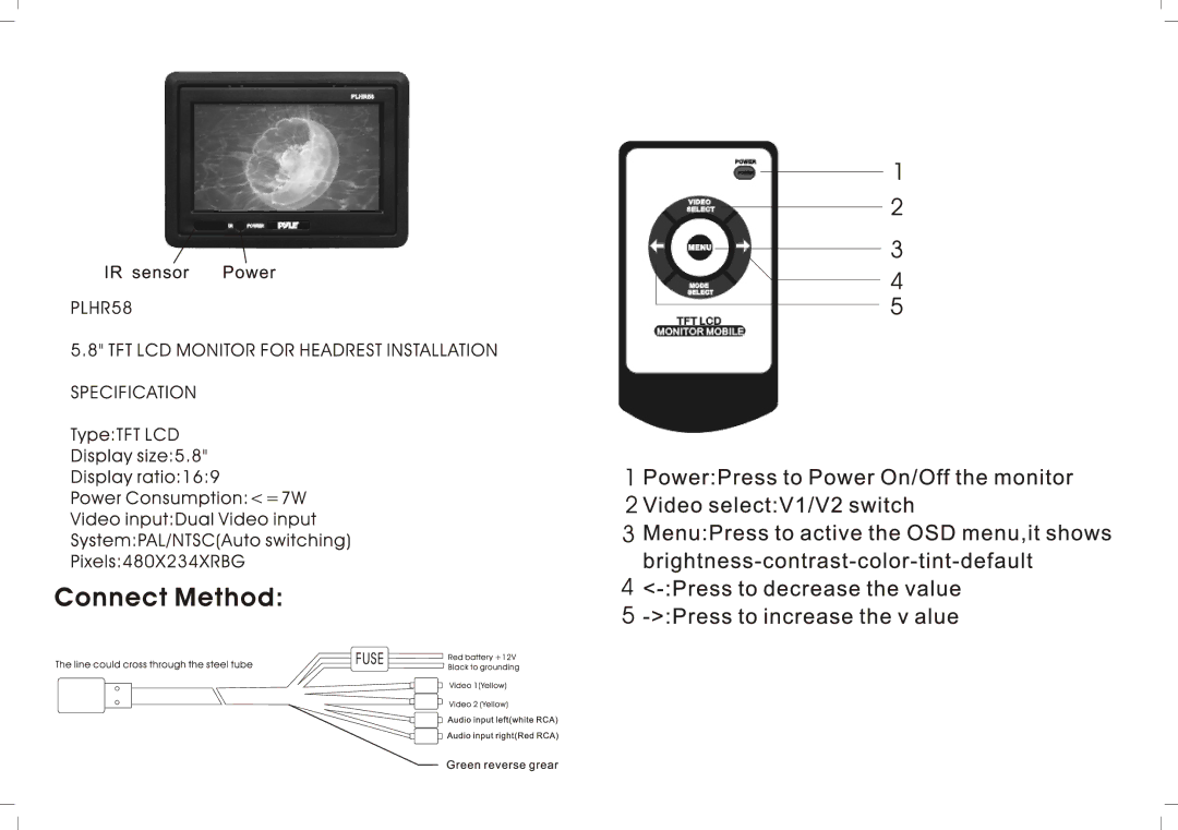 PYLE Audio PLHR58 manual 