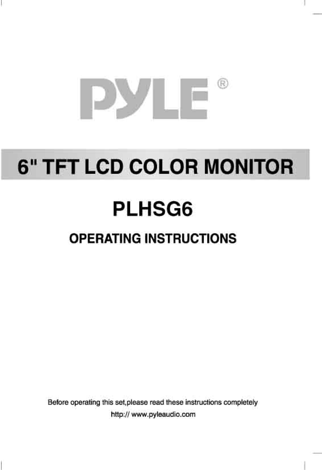 PYLE Audio PLHSG6 manual 