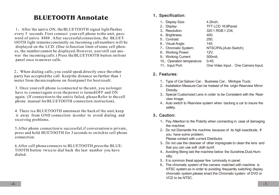 PYLE Audio PLM4135BT manual Bluetooth Annotate, Specification, Features 