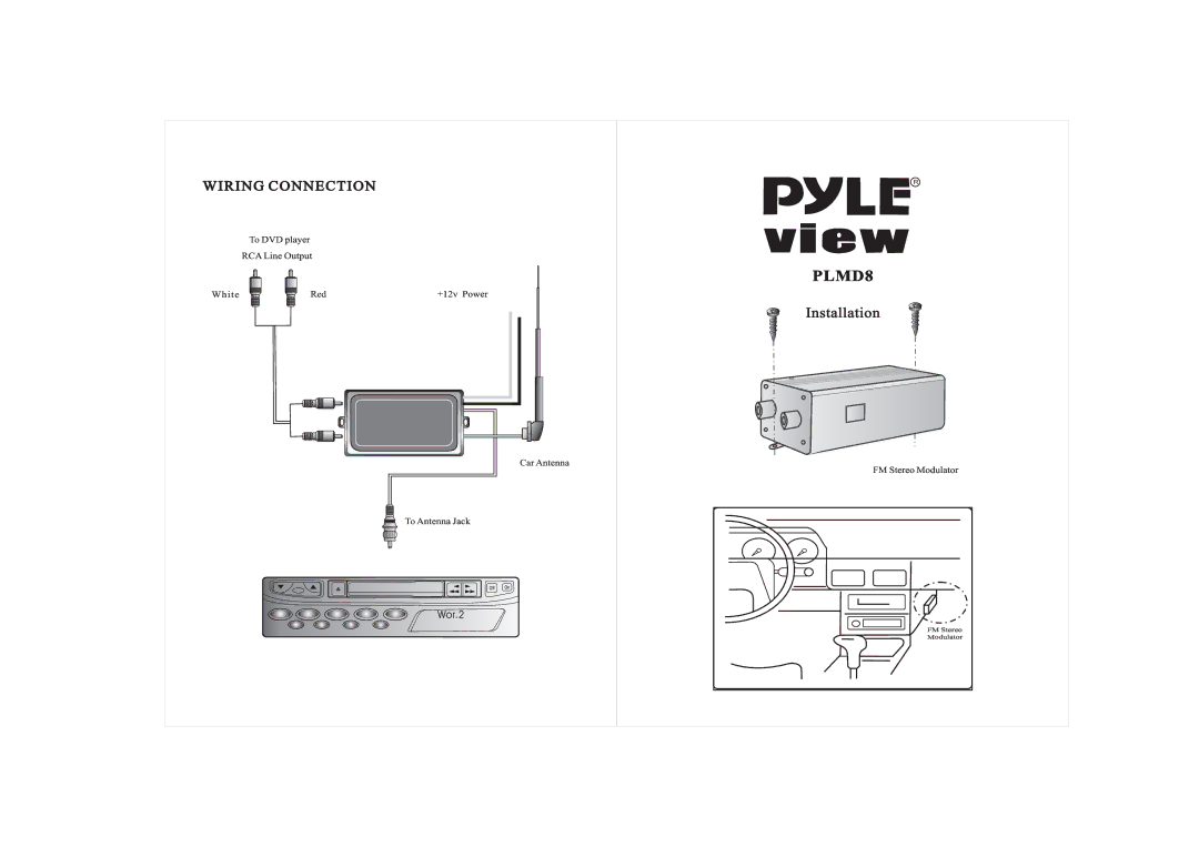 PYLE Audio PLMD8 manual Installation 