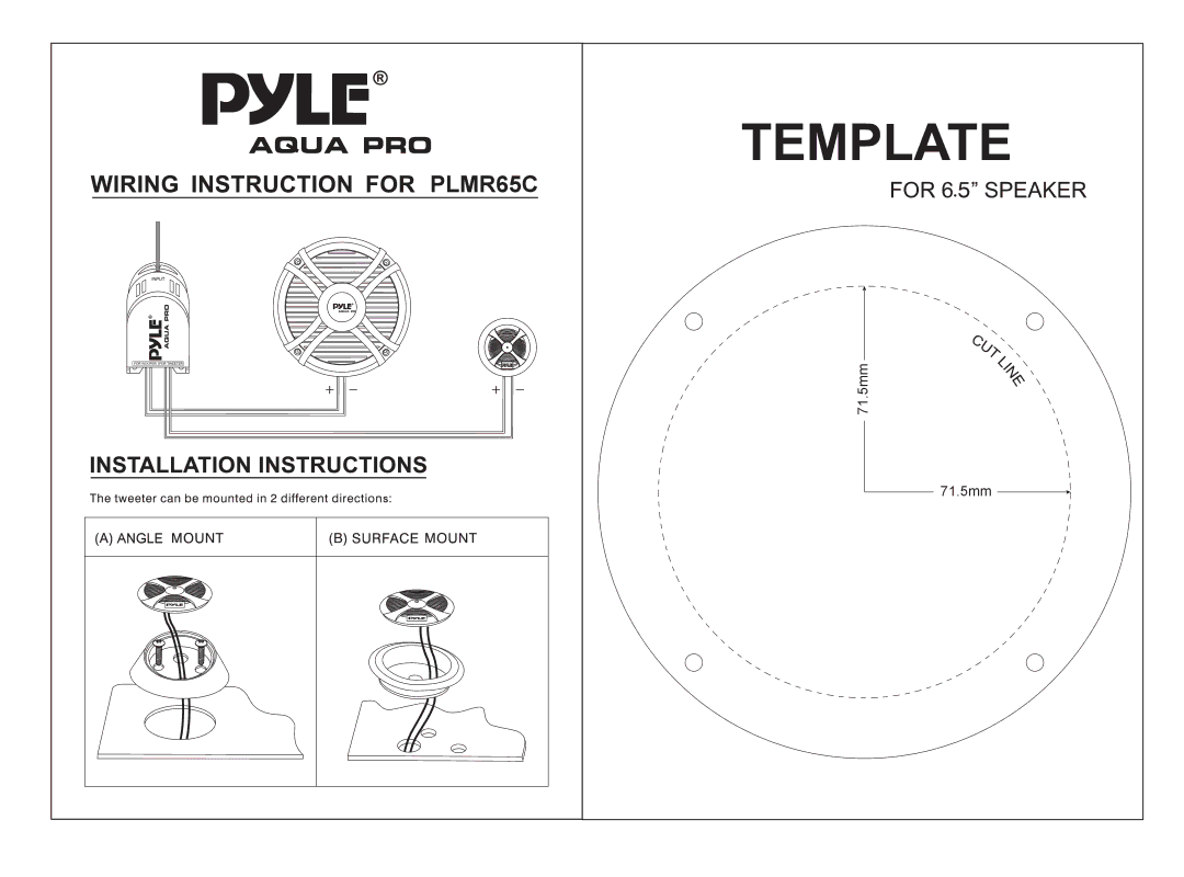 PYLE Audio PLMR65C manual 