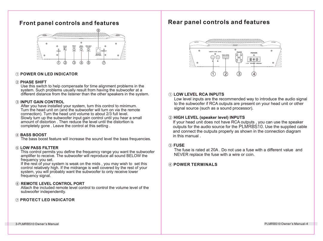 PYLE Audio PLMRBS10 owner manual 