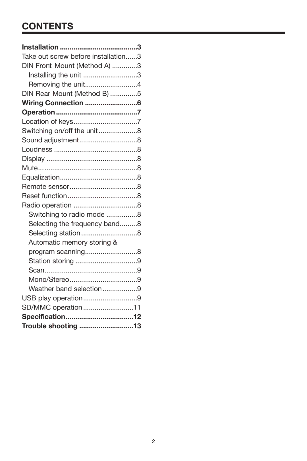 PYLE Audio PLMRKT12 owner manual Contents 