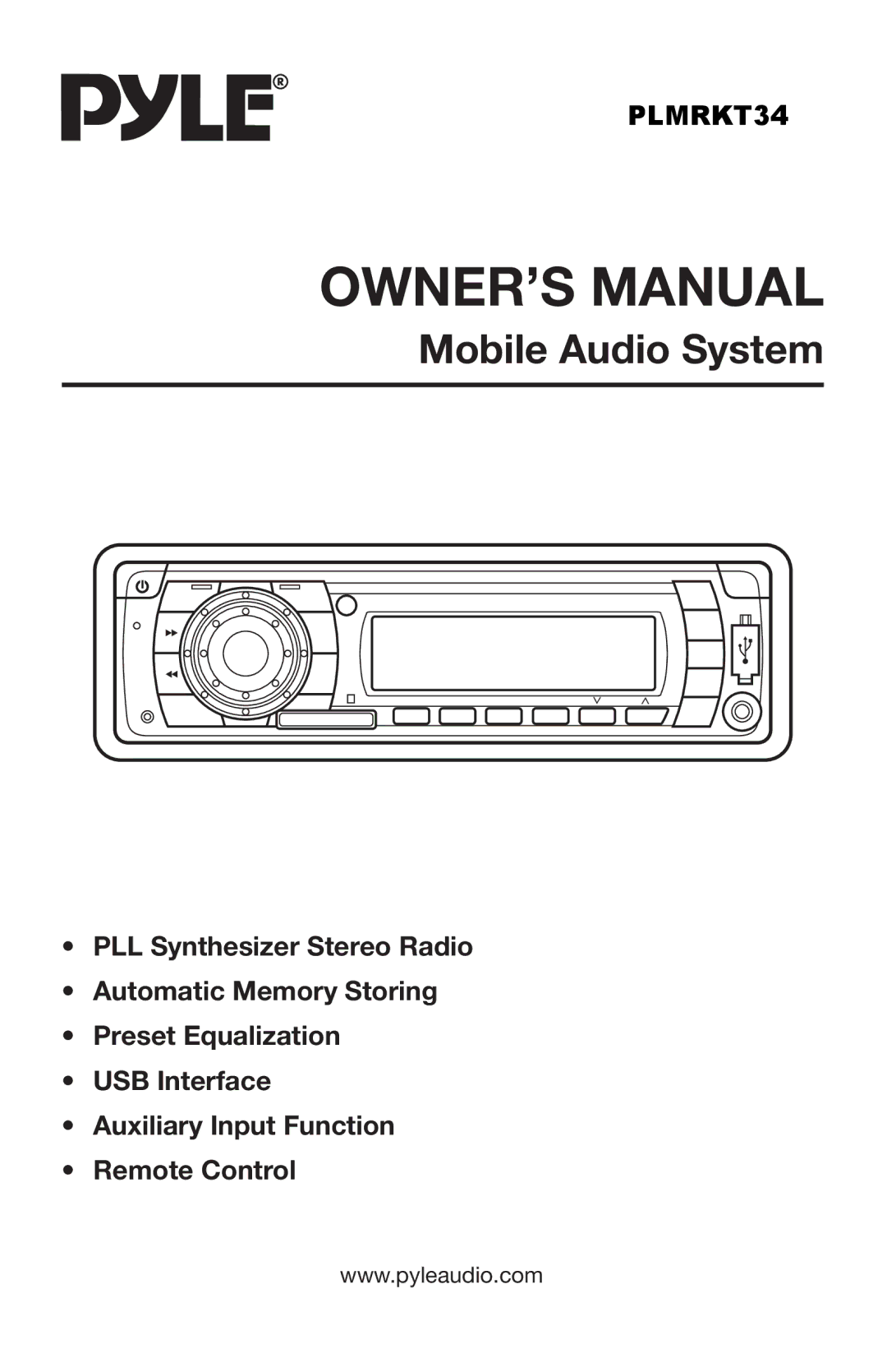 PYLE Audio PLMRKT34 owner manual Mobile Audio System 