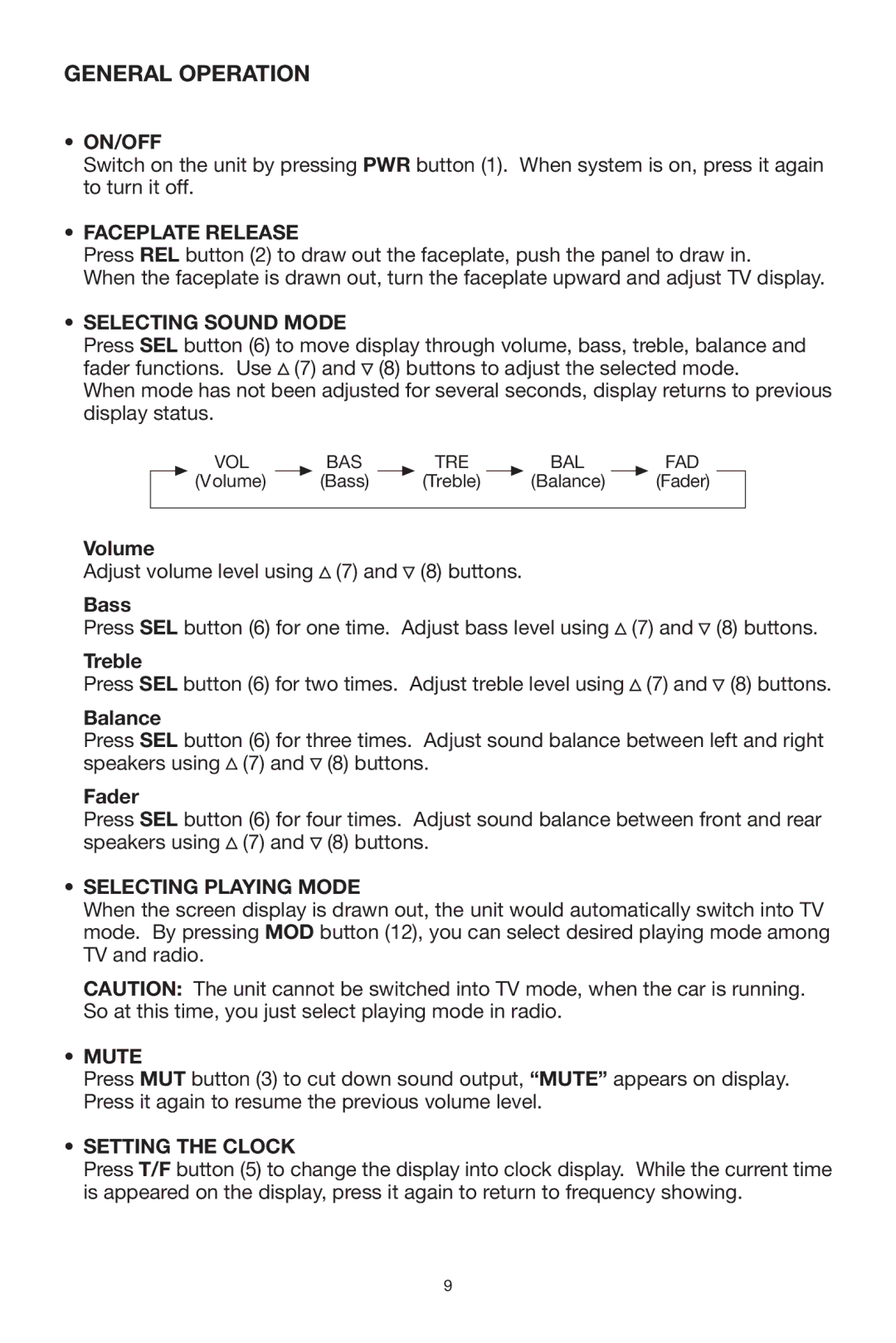 PYLE Audio PLPK5TVD owner manual General Operation 