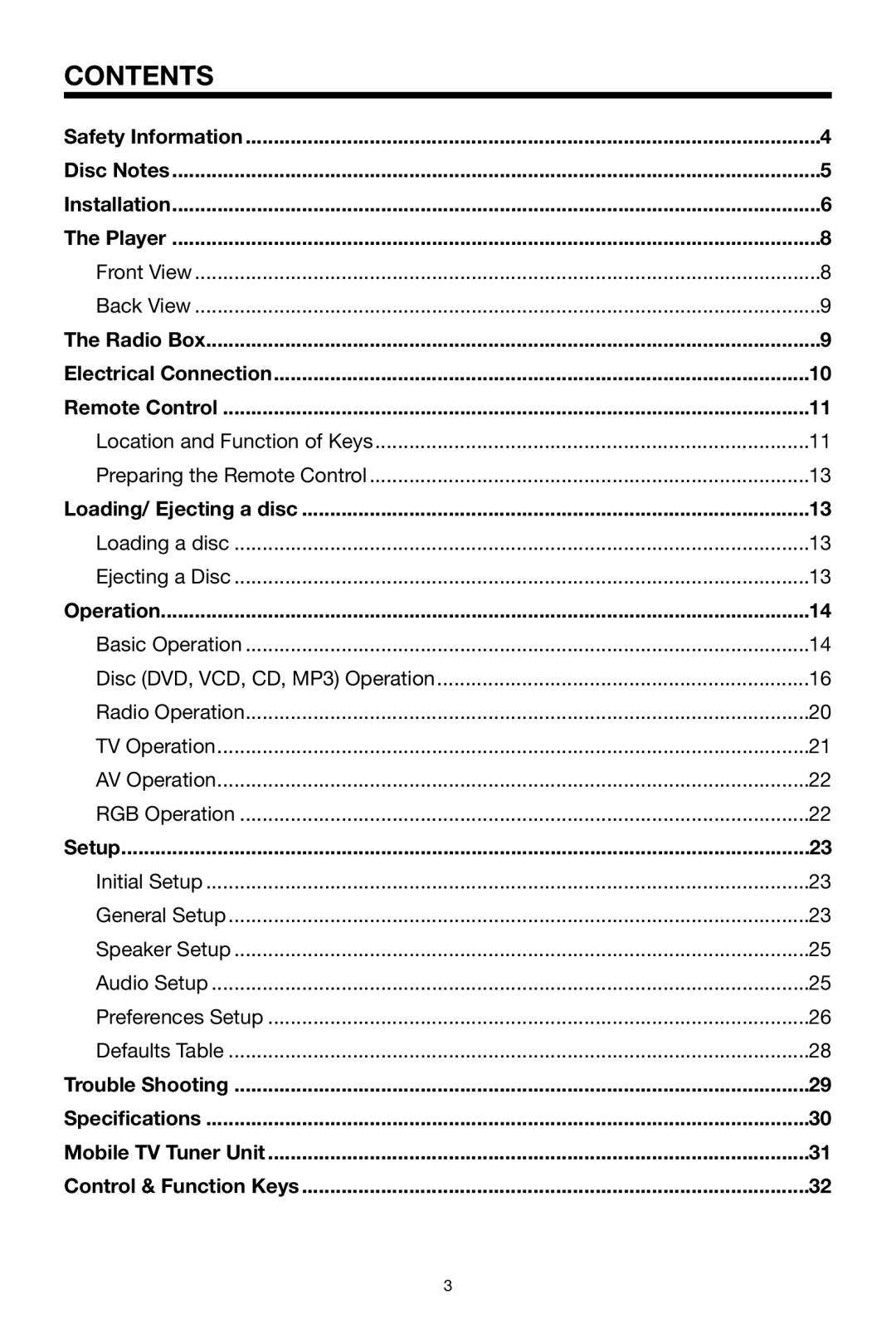 PYLE Audio PLPK65TVD owner manual Contents 