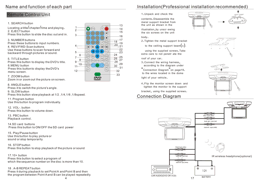 PYLE Audio PLRD143F instruction manual Connection Diagram 