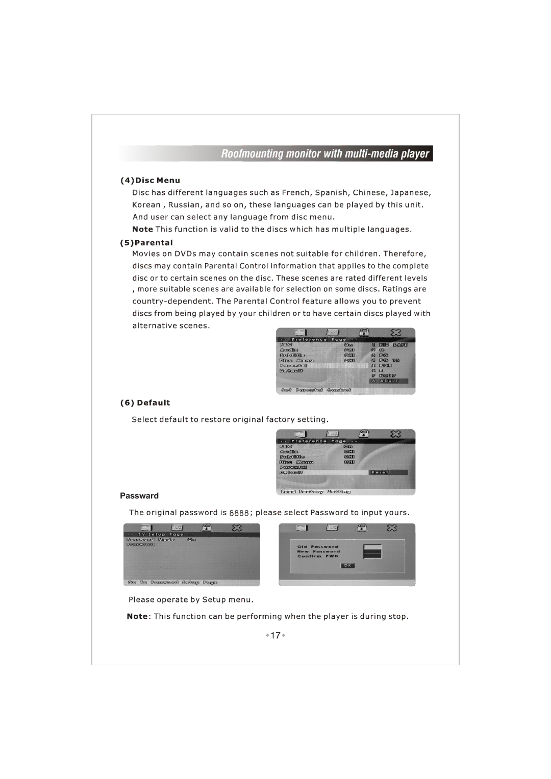 PYLE Audio PLRD92 user manual Passward 