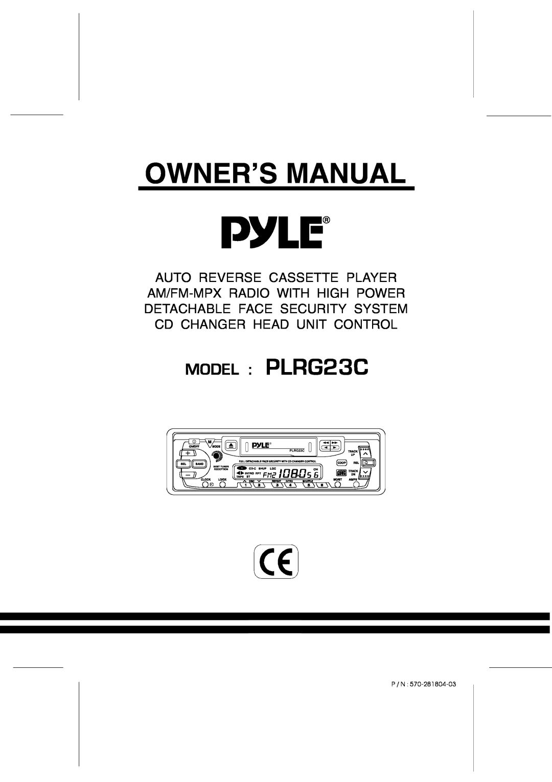 PYLE Audio owner manual MODEL PLRG23C 