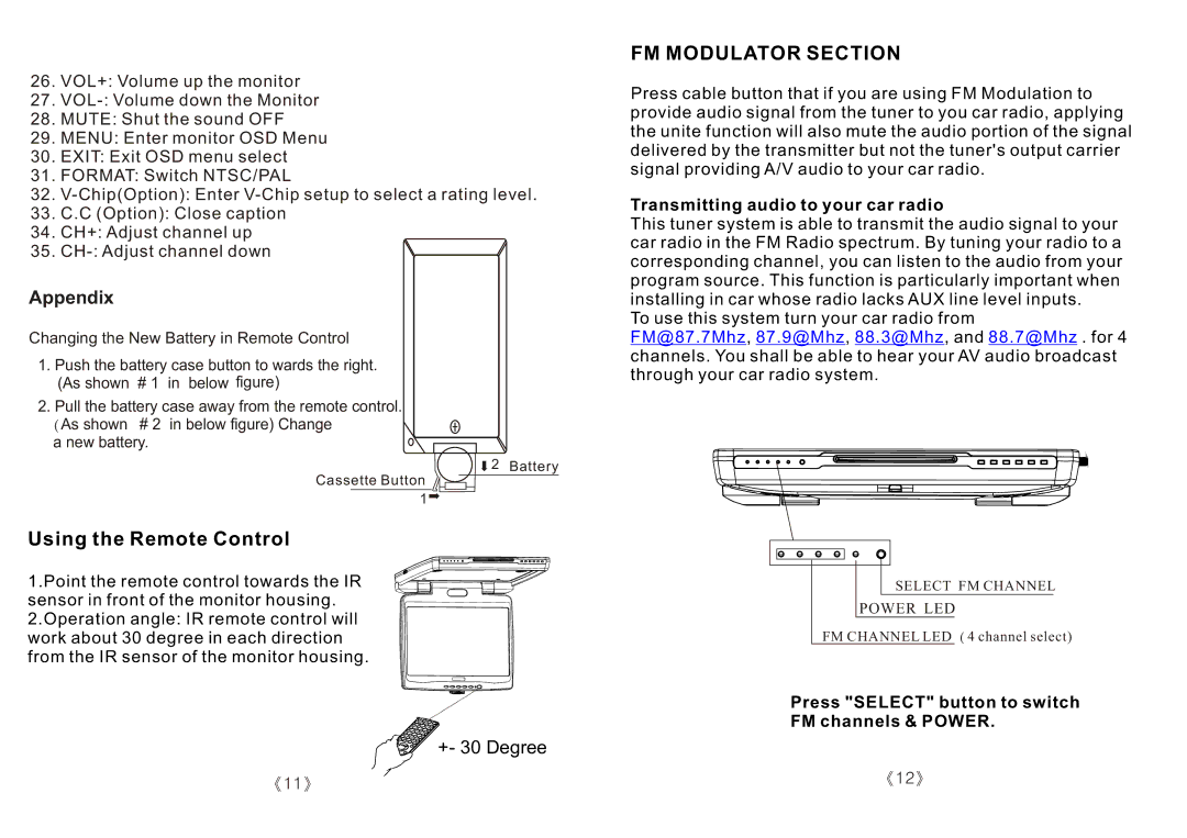 PYLE Audio PLRTD155 specifications FM Modulator Section, Appendix 