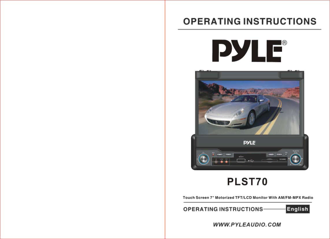 PYLE Audio PLST70 manual 