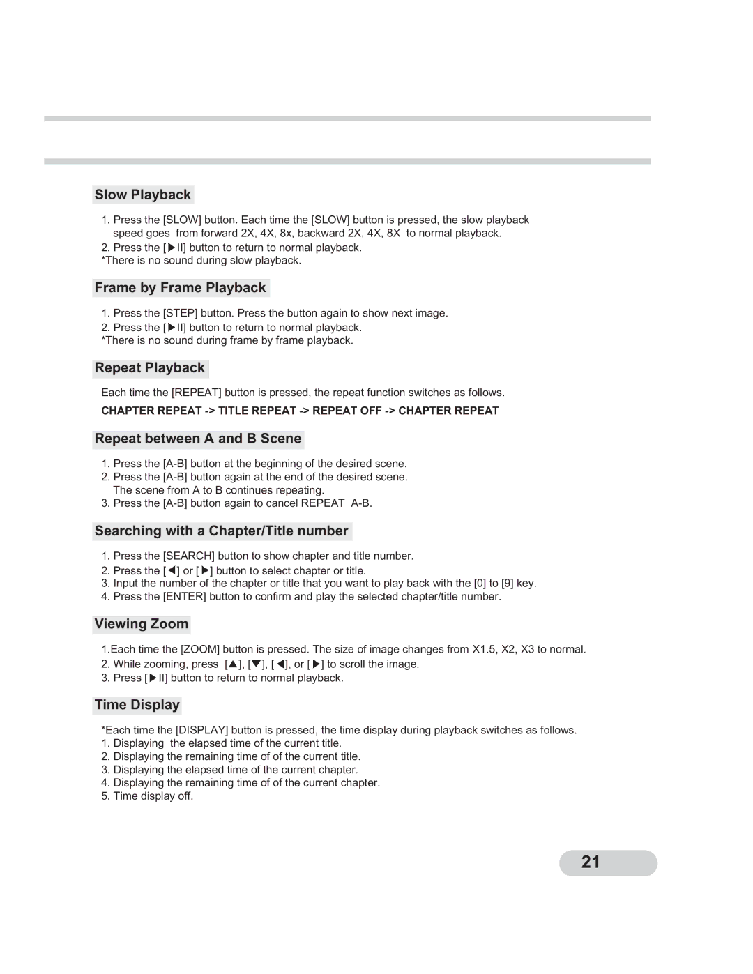 PYLE Audio PLTCDN7 Slow Playback, Frame by Frame Playback, Repeat Playback, Repeat between a and B Scene, Viewing Zoom 