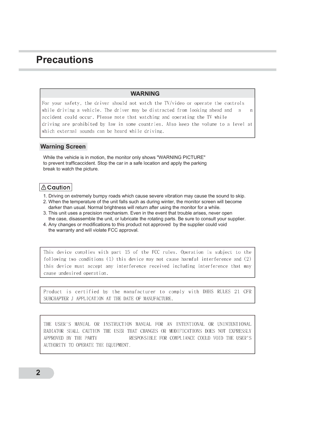 PYLE Audio PLTCDN7 manual Precautions 