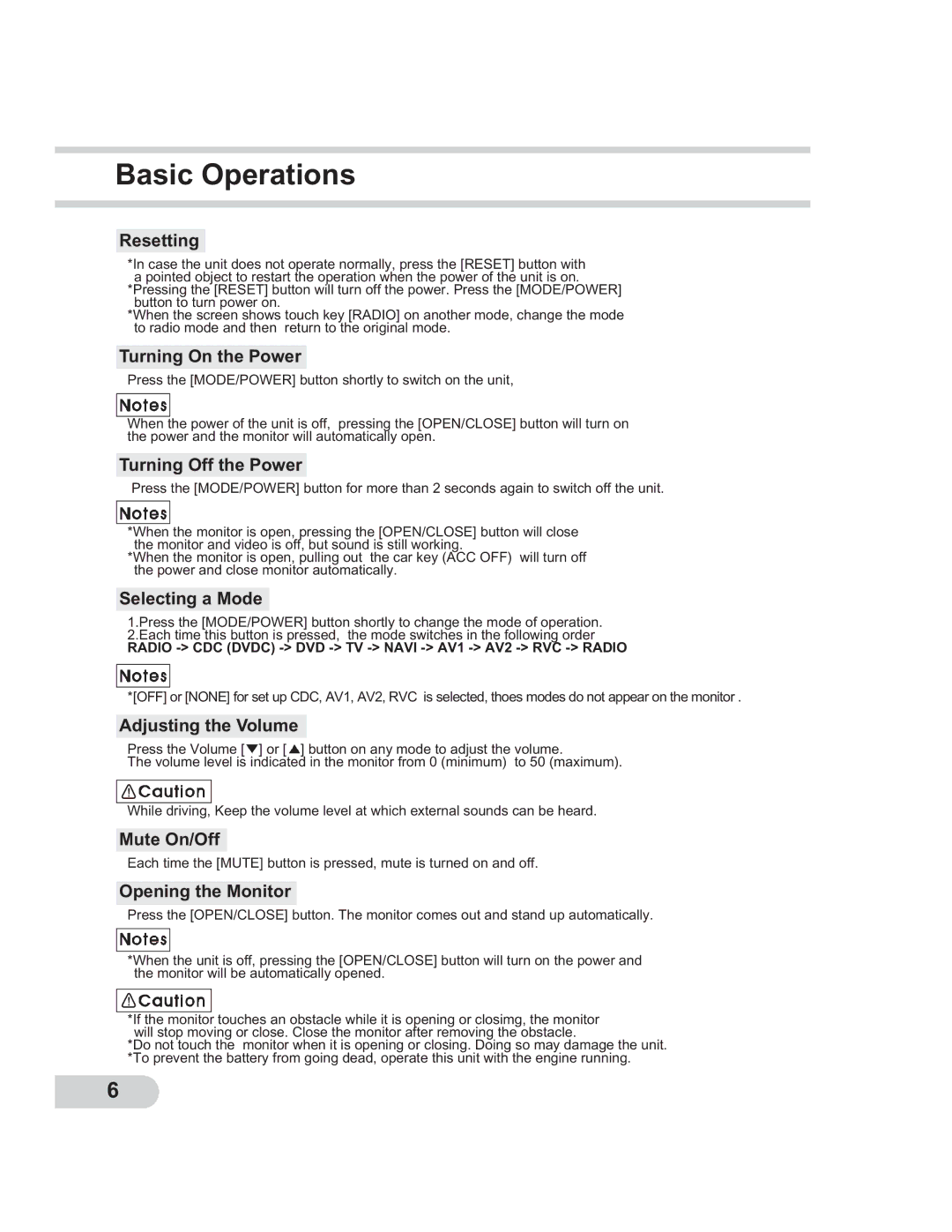 PYLE Audio PLTCDN7 manual Basic Operations 