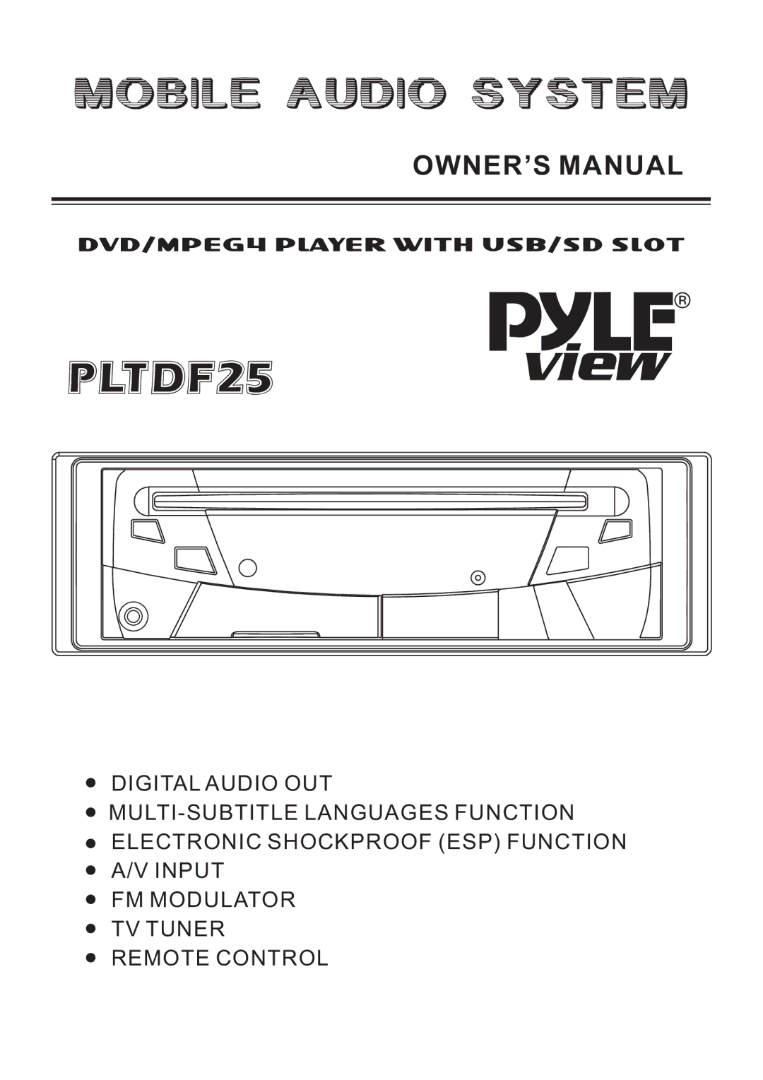 PYLE Audio PLTDF25 owner manual 